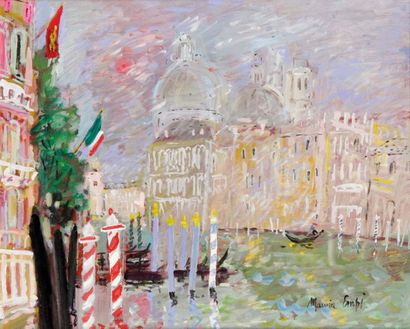 null Maurice EMPI né en 1933. Venise sous la brume. Huile sur toile signée en bas...