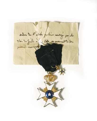 null SWEDEN (Kingdom) ORDER OF THE POLAR STAR. -Knight's Cross. Gold, enamel (small...