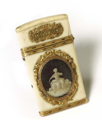 null "Remembrance". Ivory and gold ballroom notebook case, decorated on the faces...
