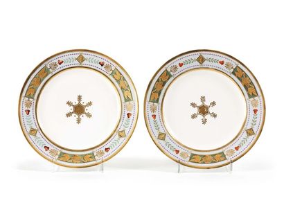 Sèvres Two hard porcelain plates from the...