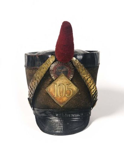 Shako troop of the 105th Line Regiment. Leather...