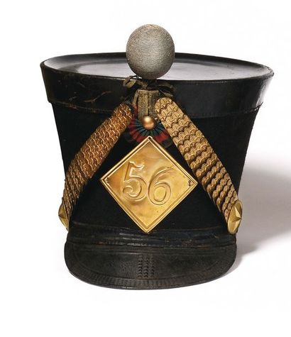 null Shako of NCO of the 56th Line Infantry Regiment Model 1810. Was made of felt....