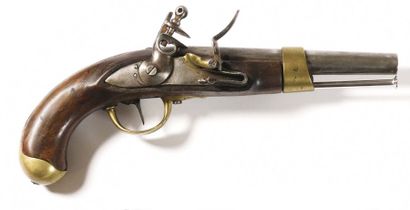 Pistolet à silex modèle An XIII. Canon rond...