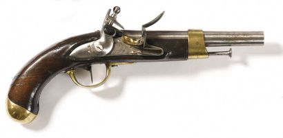 null Pommel flintlock gun model An XIII. Round barrel, with sides, punched to the...