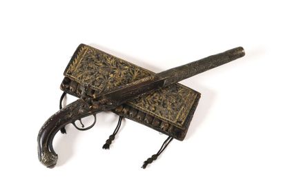 Ottoman flintlock pistol. Finely chiselled...