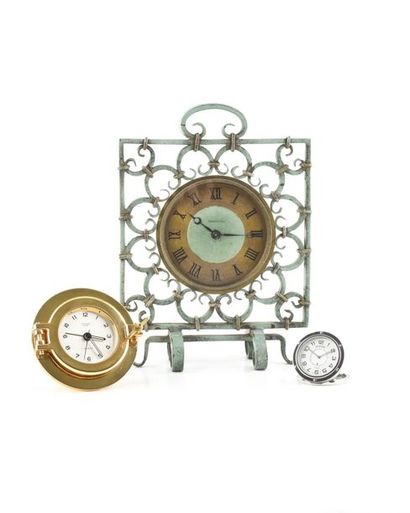 null JEAGER-LECOULTRE for HERMES around 1990 A clock to be placed in gilded brass...