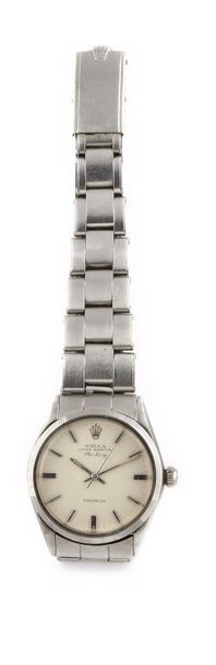null ROLEX "Air King" ref.5500 circa 1972 Steel bracelet watch. Cushion case, smooth...