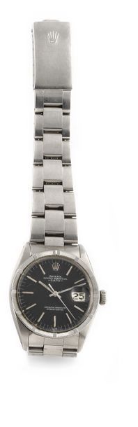 null ROLEX" Oyster Date", Ref.1501, circa 1969 Steel bracelet watch with ribbed bezel,...