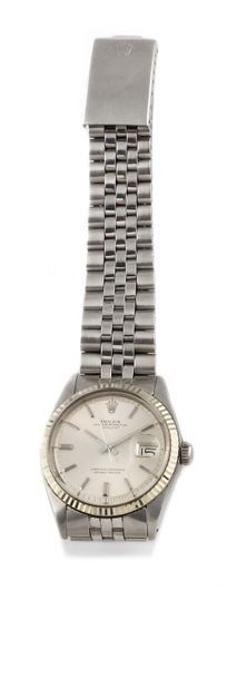 null ROLEX "Date just" ref.1601 around 1971 Men's steel bracelet watch. Round cushion...