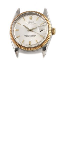 null ROLEX "Date Just" ref 1601 vers 1967 Montre bracelet en acier et or jaune 18k....