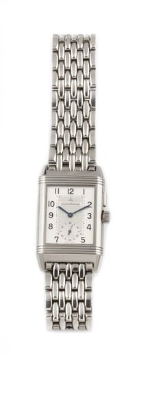 null JAEGER "Grand Reverso Duoface" ref.272.8.54 around 2008 Steel bracelet watch,...