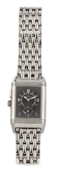 null JAEGER "Grand Reverso Duoface" ref.272.8.54 around 2008 Steel bracelet watch,...