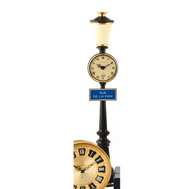 null JAEGER "RUE DE LA PAIX" around 1950 Desk clock with date''gas nozzle'' in black...
