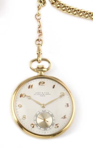 null LEROY & FILS Extra flat gusset watch in yellow gold, circa 1920 Beautiful extra...