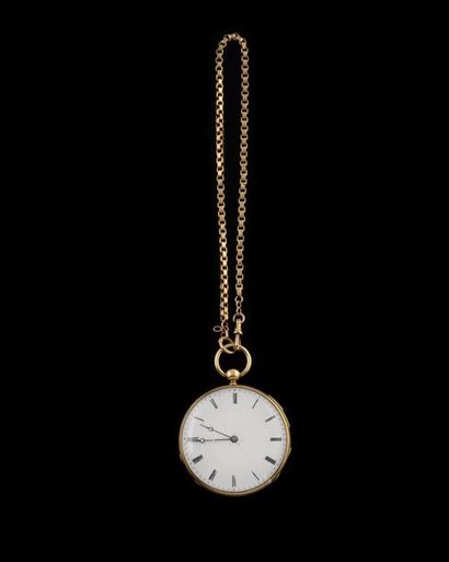 null BREGUET, Pocket watch with bell n°1509, repetitions, 1846. Case in 18k yellow...