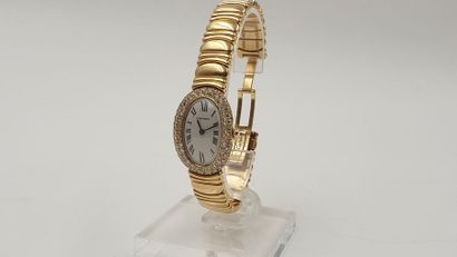 null CARTIER "BAIGNOIRE", vers 2000 Rare montre bracelet de dame, boîtier ovale en...