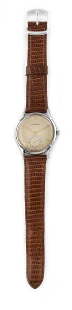 null MOVADO "Classic" around 1950. Wide opening steel bracelet watch, round case,...