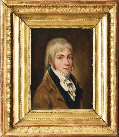 null ECOLE FRANCAISE VERS 1810, ENTOURAGE DE HENRI NICOLAS VAN GORP Portrait d’homme...