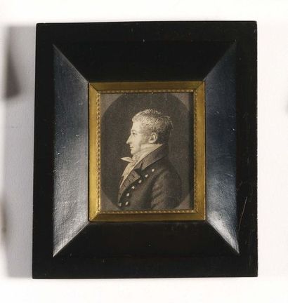 null FOUR framed PHYSIONOTRACES, including a First Empire naval officer. Under glass....