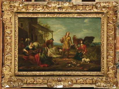 null ATTRIBUTED TO PIETRO DOMENICO OLIVERO (1679 - 1755) Lunch Canvas 30 x 45, 5...