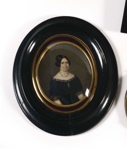 null CHARLES ANTOINE CLAUDE BERNY D’OUVILLE (1771-1856) « Portrait de femme à la...
