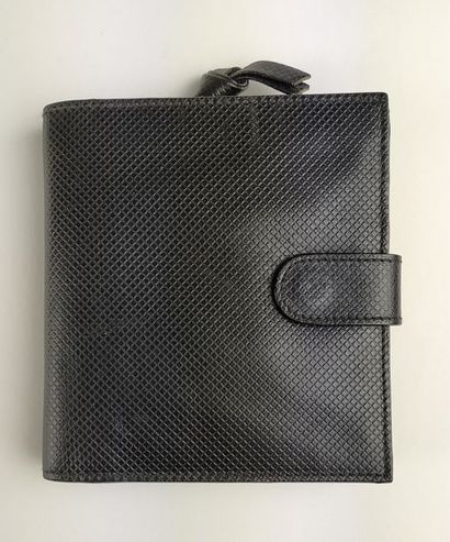 null BOTTEGA VENETA Black leather wallet imitating lizard. Brand new 12 x 11 cm
