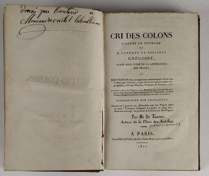 null TUSSAC (François-Richard de). Cri des colons. À Paris, chez Delaunay, 1810....
