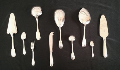 null CHRISTOFLE Ménagère en métal argenté comprenant : 12 fourchettes à escargots...