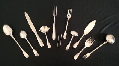 null CHRISTOFLE Ménagère en métal argenté comprenant : 12 fourchettes à escargots...