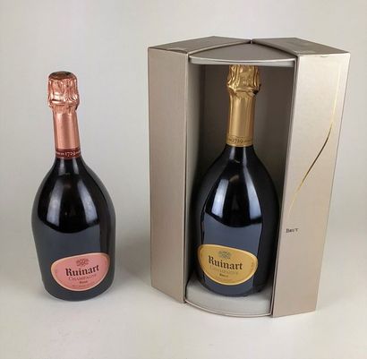null RUINART 1 bottle of pink champagne 1 bottle of raw champagne (original box ...