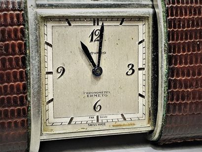 null MOVADO "Ermeto" chronomètre vers 1930. Elegante montre de sac en argent 925...