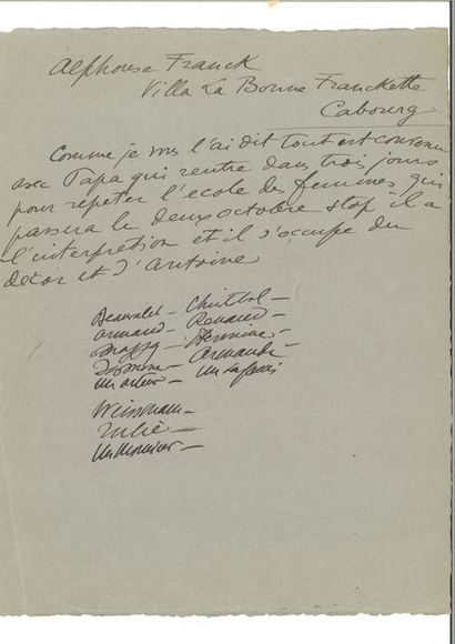 null GUITRY (Sacha). Notes autographes. [Probablement septembre 1924]. 2 pp. in-folio....