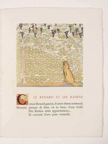 null JOUVE (Paul). – LA FONTAINE (Jean de). Fables. [Paris], Gonin & Cie, 1929. In-folio,...