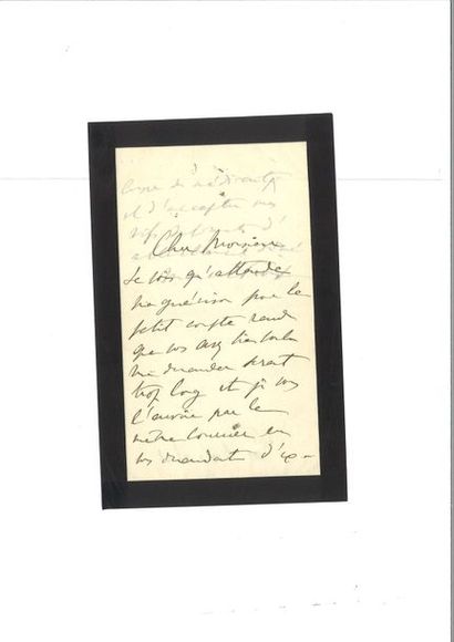 null PROUST (Marcel). Lettre autographe signée « Marcel Proust » S.l.n.d. 1 p. 1/2...