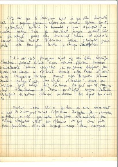 null SARTRE (Jean-Paul). Notes autographes. 1 p. et 1/2 p., in-folio. DEUX PASSAGES...
