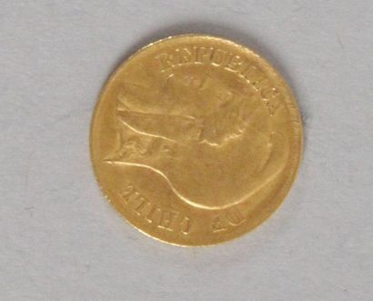 null Une pièce en or de 5 Pesos Chiliens 1895 Poids: 3 gr