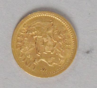 null Une pièce en or de 5 Pesos Chiliens 1895 Poids: 3 gr
