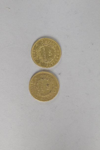null Deux pièces en or de 40 Fr Français 1811/ 1812 poids: 12,7 gr