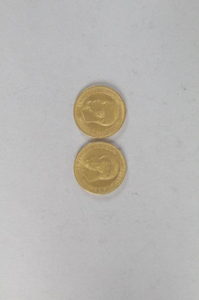 null Deux pièces en or de 10 Roubles 1899, 1904 poids: 8,5 gr
