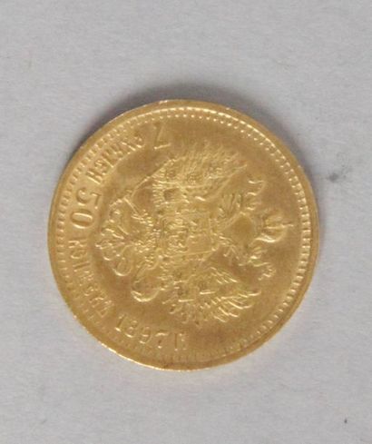 null Une pièce en or de 7 Roubles 50 de 1897 poids: 6,4 gr