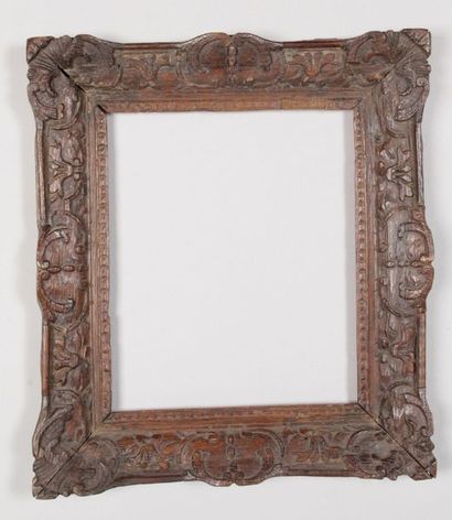 null Cadre en bois à la capucine d’époque Louis XIV. 30 x 24,5 x 8 cm