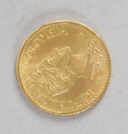 null Une pièce en or de 5 Pesos Colombies 1929 Poids: 8 gr