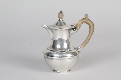 null Cafetière égoiste marabout en argent anglais de forme balusre, anse et prise...