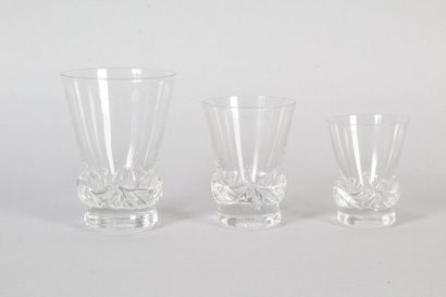 null DAUM France suite de 5 verres à eau - 6 verres à vins rouge et 6 verres bla...