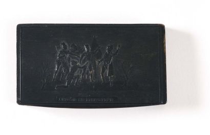 null Two snuffboxes: a- "Return from the Island of Elba", rectangular, horn-shaped....