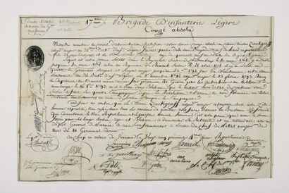 null MASSÉNA (André). Visa signed as general commanding the division (s.l., 1796)...