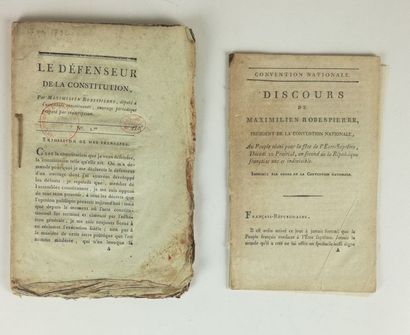 null ROBESPIERRE (Maximilien de). 2 printed plates, in sheets. Speech[...], to the...