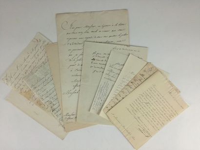 null BONAPARTE (Family). Set of 10 letters and pieces. Félix Baciocchi, husband of...