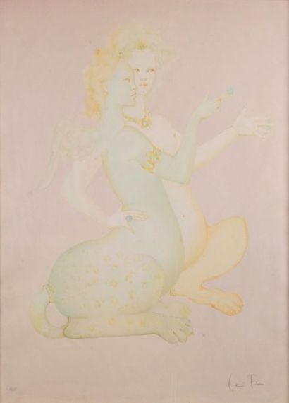 null Léonor FINI - 1907-1996 THE TWO SPHINGES Lithograph signed and numbered 22/95....