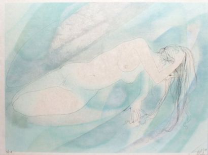 null Jean-Baptiste VALADIÉ – né en 1933 NU ALLONGÉ Lithographie sur papier Japon...
